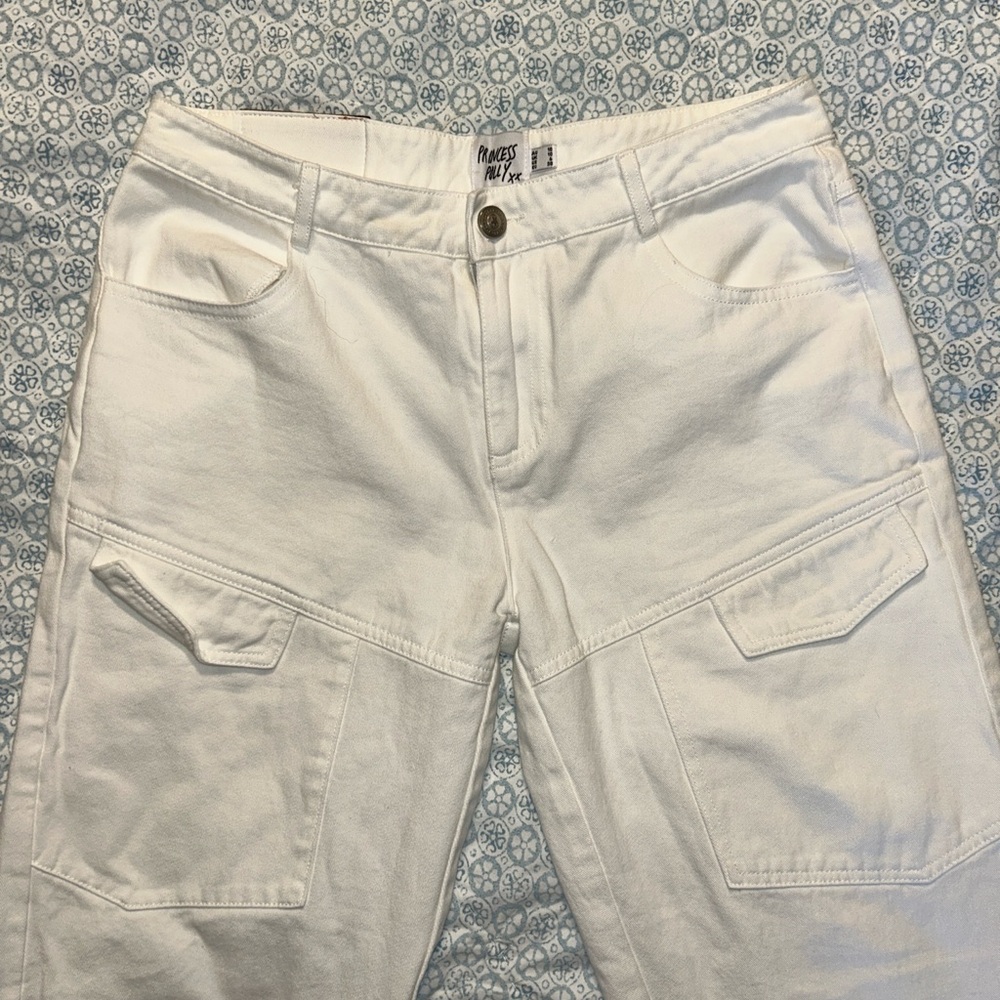 Princess Polly White Cargo Pants